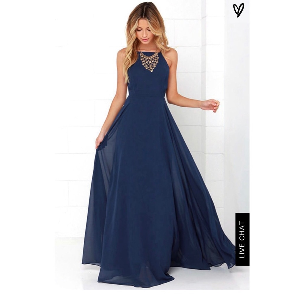 Lulus Mythical Kind of Love Navy Maxi Dress